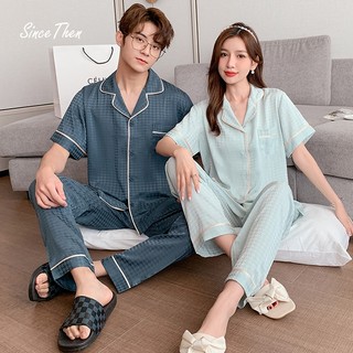 Đồ pijama đôi, pijama cặp đôi tay ngắn quần dài mặc nhà (Kèm thêm quần ngắn như ảnh) - Since Then