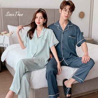 Đồ pijama đôi, pijama cặp đôi tay ngắn quần dài mặc nhà (Kèm thêm quần ngắn như ảnh) - Since Then