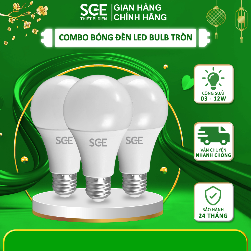[ MUA COMBO ] Bóng Đèn Led Bulb Tròn 3W 5W 9W 12W SCE Bóng Led Đui Xoáy ...