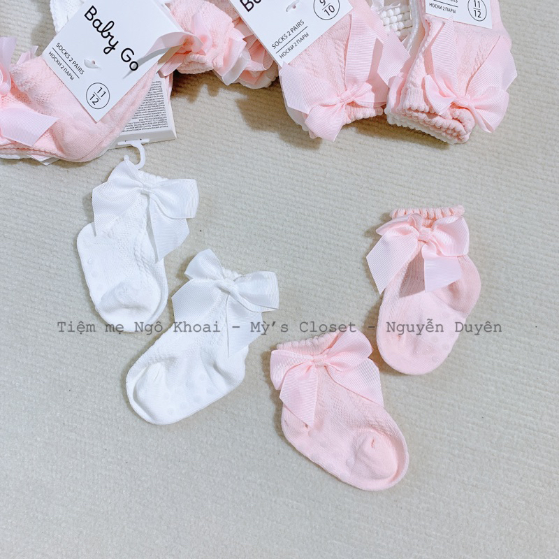 [MD181]❤️BABY.GO❤️ Tất nơ cổ cao tiểu thư cho bé gái