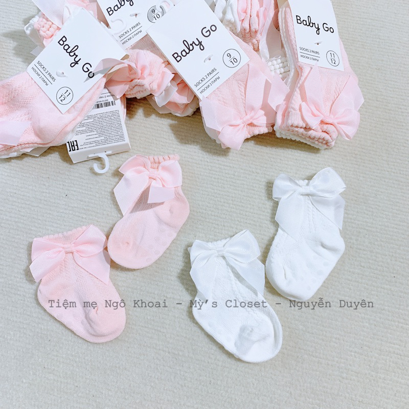 [MD181]❤️BABY.GO❤️ Tất nơ cổ cao tiểu thư cho bé gái