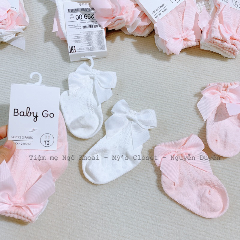 [MD181]❤️BABY.GO❤️ Tất nơ cổ cao tiểu thư cho bé gái