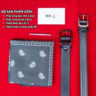 Combo thắt lưng nam Broobelt, set dây nịt lưng xịn làm quà tặng người yêu, bạn trai kèm quà tặng