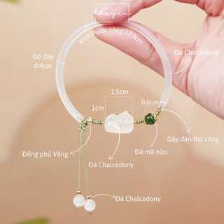 Cindy - Vòng tay Bạch Miêu Ngọc Nữ - Đá Chalcedony -  Mang Lại May Mắn, Hạnh Phúc, Bình An
