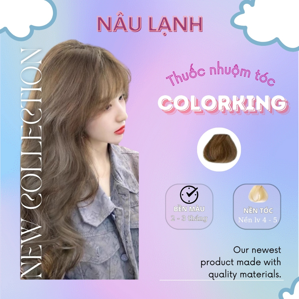 Thuốc nhuộm tóc màu NÂU CAFE, thuốc nhuộm tóc không cần tẩy cao cấp, kem nhuộm tóc tại nhà tiện lợi COLORKING