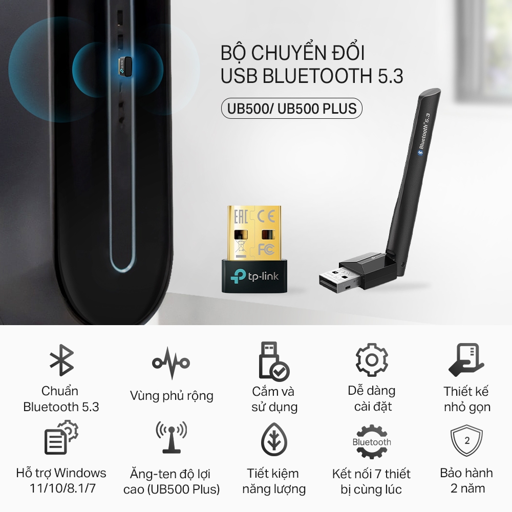 Ảnh Bộ USB Adapter Chuyển Đổi Bluetooth TP-Link UB500 Plus USB Bluetooth 5.3 1