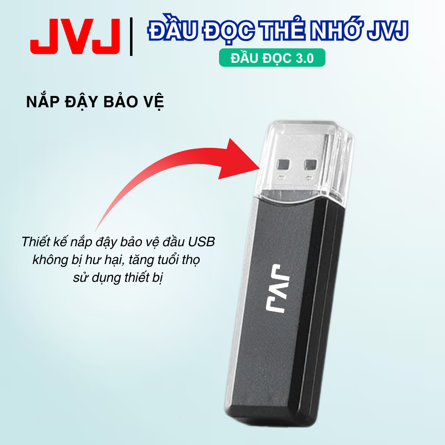 Ảnh Đầu Đọc Thẻ Nhớ JVJ USB 3.0, Đầu Đọc Thẻ Nhớ SD/TF/Micro SD Tương Thích Với Laptop, Máy Tính,... 4