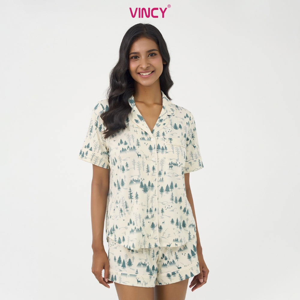 Ảnh BỘ SHORT THUN PIJAMA THIẾT KẾ TỪ CHẤT LIỆU THUN CO GIÃN, MỀM MẠI MANG LẠI SỰ THOẢI MÁI CHO MÙA NOEL BST060W44 2