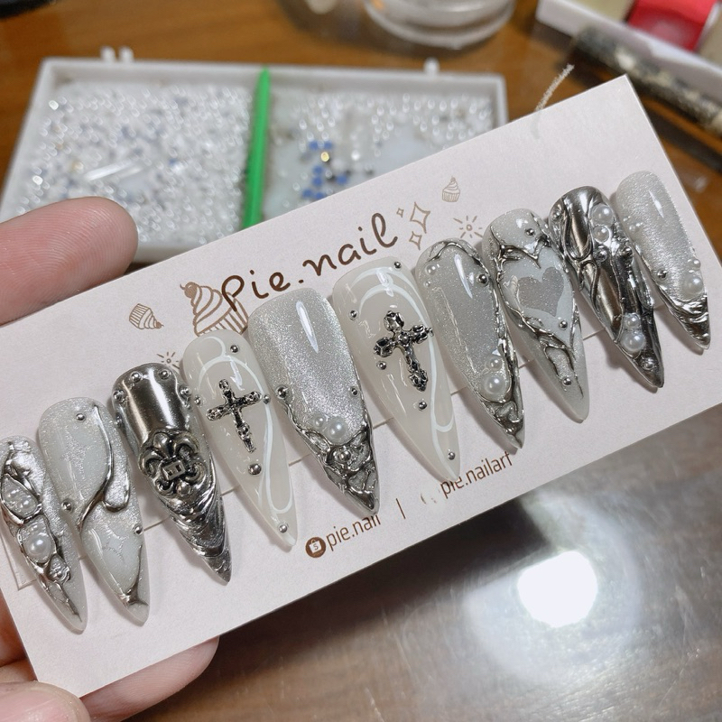 316. nailbox mắt mèo kim cương, mix trai tráng gương bạc