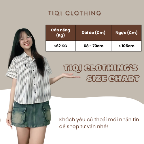 Áo Sơ Mi Kẻ Sọc Thêu Thỏ Dáng Lửng Vừa Vặn, Sơ Mi Chất Linen Hoa Mềm mại Freesize TiQi Clothing