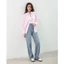 Áo sơ mi nữ GILLEE phối cổ và tay áo trắng, dáng oversized, sơ mi form rộng vải kate lụa FAS351