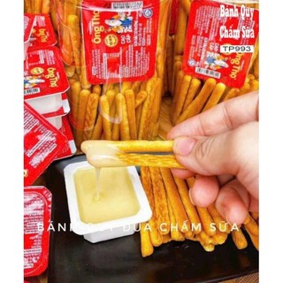 Ăn vặt huyền thoại-500gr/Keo Bánh quy đũa vị bơ sữa mặn kèm sữa đặc,giòn tan thơm ngon.