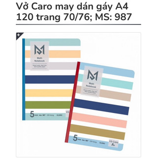 Nguyên lốc KLONG - Sổ gáy may Size A4 ruột CARO / Ô LY 🌻 120/200/300 Trang 🌻 70-100gsm
