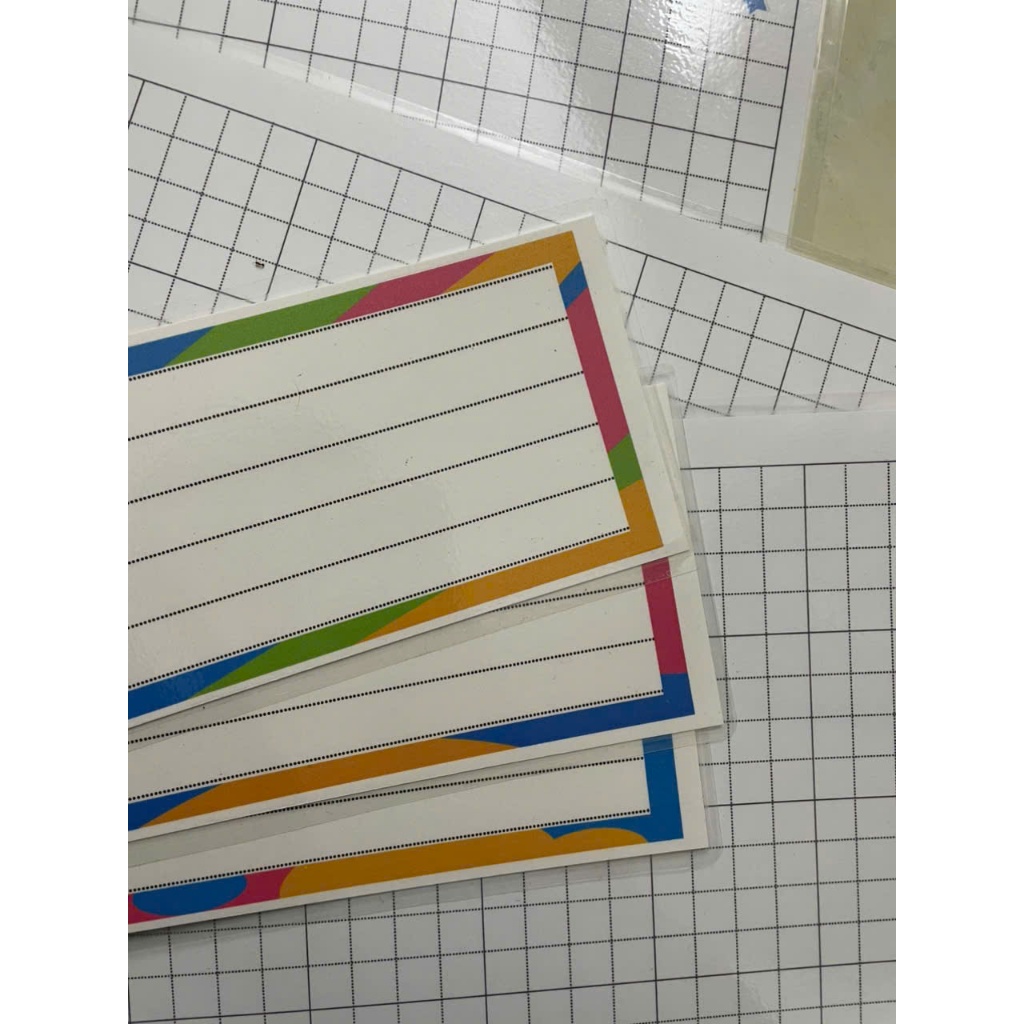 Combo 10 Thẻ từ chữ nhật có thể viết xóa dễ dàng kích thước 7x21cm và 9x21cm có nam châm dính bảng