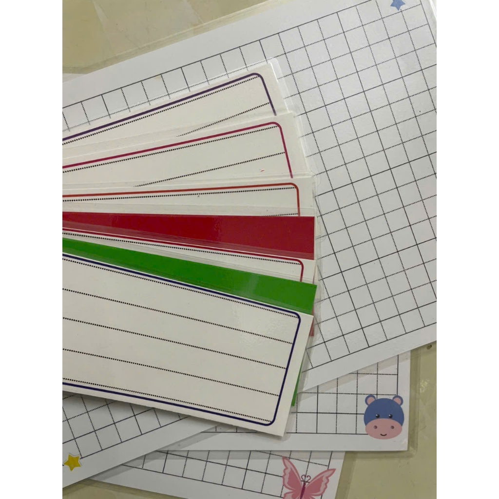 Combo 10 Thẻ từ chữ nhật có thể viết xóa dễ dàng kích thước 7x21cm và 9x21cm có nam châm dính bảng