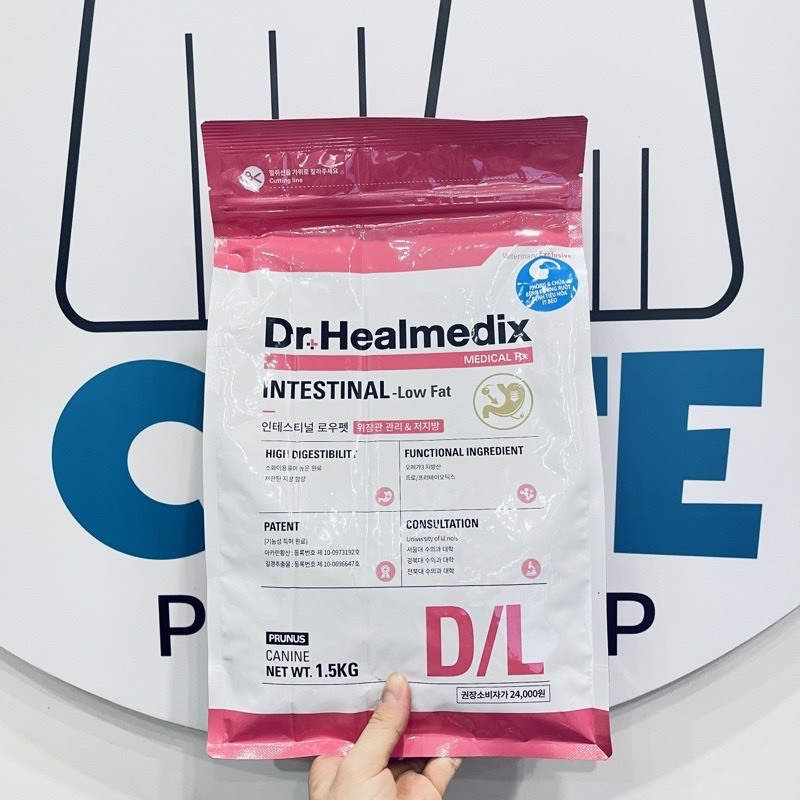 Thức ăn hạt ít béo hỗ trợ đường ruột cho chó Dr.Healmedix 1.5kg