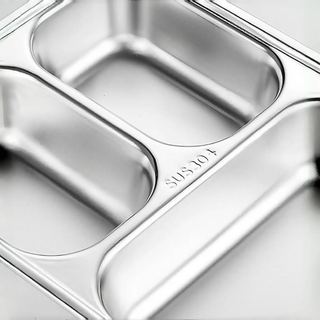 Khay cơm cho bé inox 304 có nắp inox Chubby Chef 4、5 ngăn sâu lòng khay inox đựng thức ăn khay cơm chia ngăn
