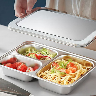 Khay cơm cho bé inox 304 có nắp inox Chubby Chef 4、5 ngăn sâu lòng khay inox đựng thức ăn khay cơm chia ngăn