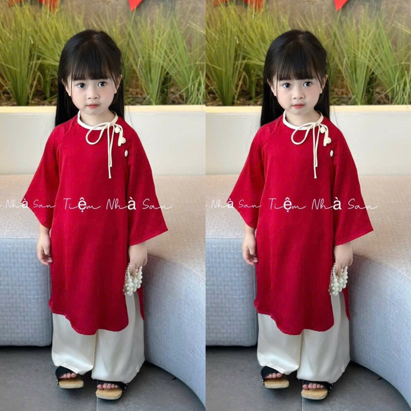 áo dài trắng cặp sét mẹ và bé
