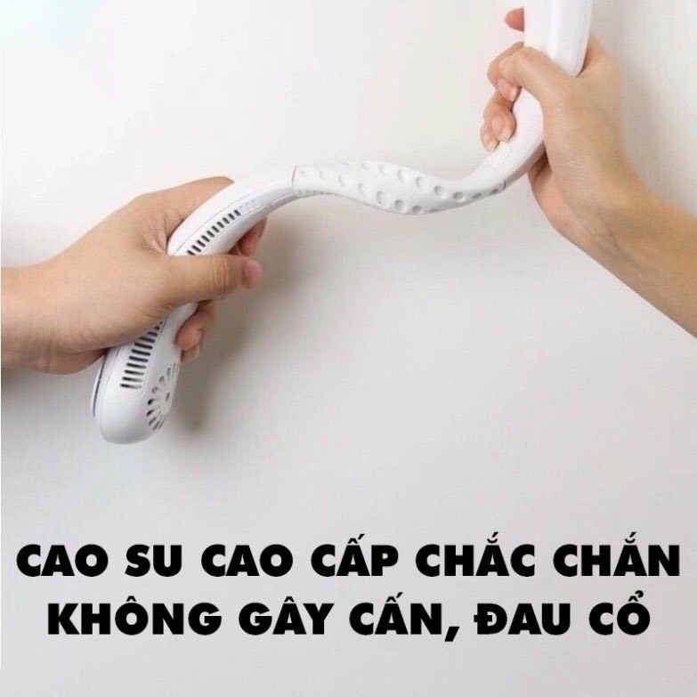 Quạt mini đeo cổ không cánh làm mát thông minh 360 độ, quạt treo cổ tích điện 3 chế độ pin 2400mAh sạc USB | BigBuy360 - bigbuy360.vn