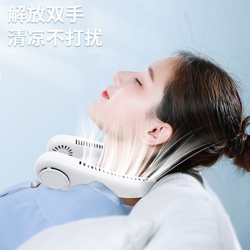 Quạt mini đeo cổ không cánh làm mát thông minh 360 độ, quạt treo cổ tích điện 3 chế độ pin 2400mAh sạc USB | BigBuy360 - bigbuy360.vn