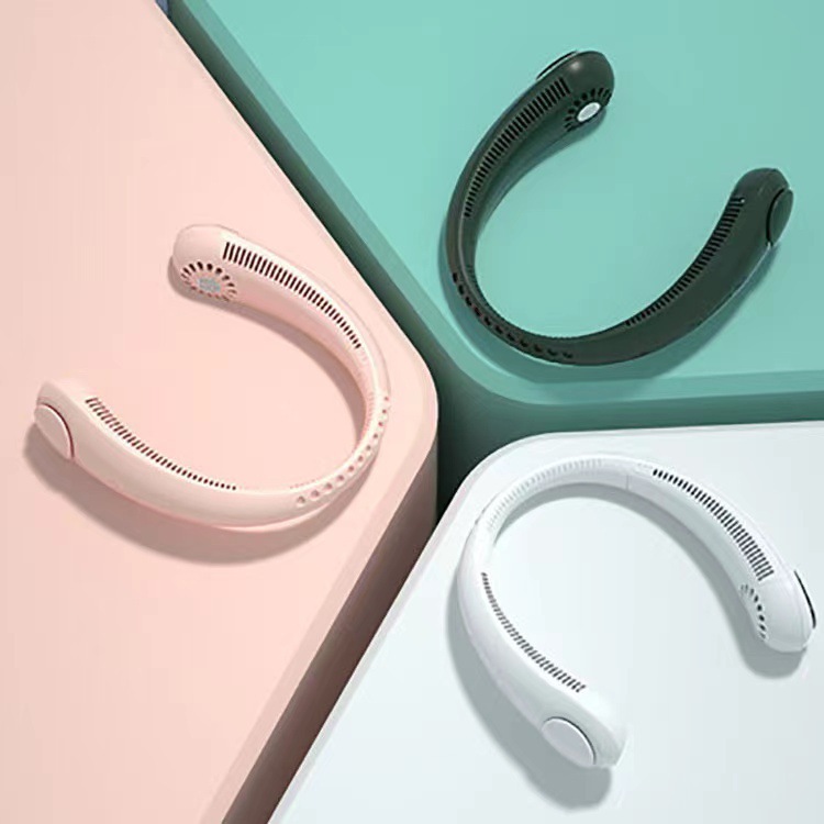 Quạt mini đeo cổ không cánh làm mát thông minh 360 độ, quạt treo cổ tích điện 3 chế độ pin 2400mAh sạc USB | BigBuy360 - bigbuy360.vn