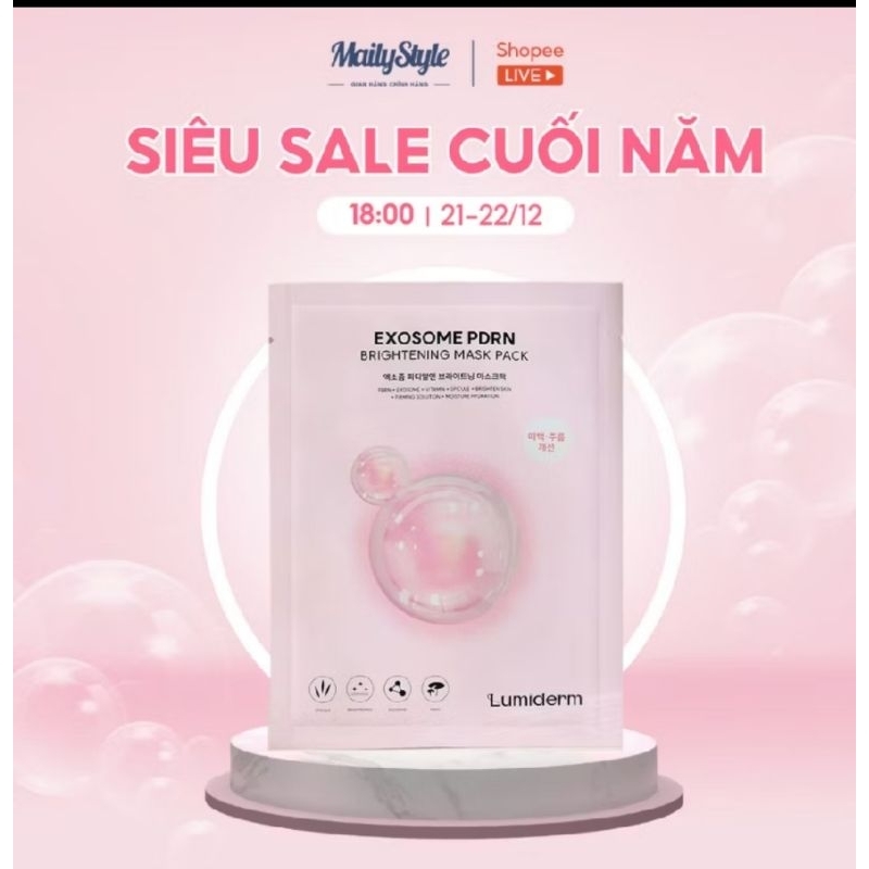 M46_Mặt nạ làm trắng giảm nhăn Lumiderm EXOSOME PDRN Brightening Mask ...