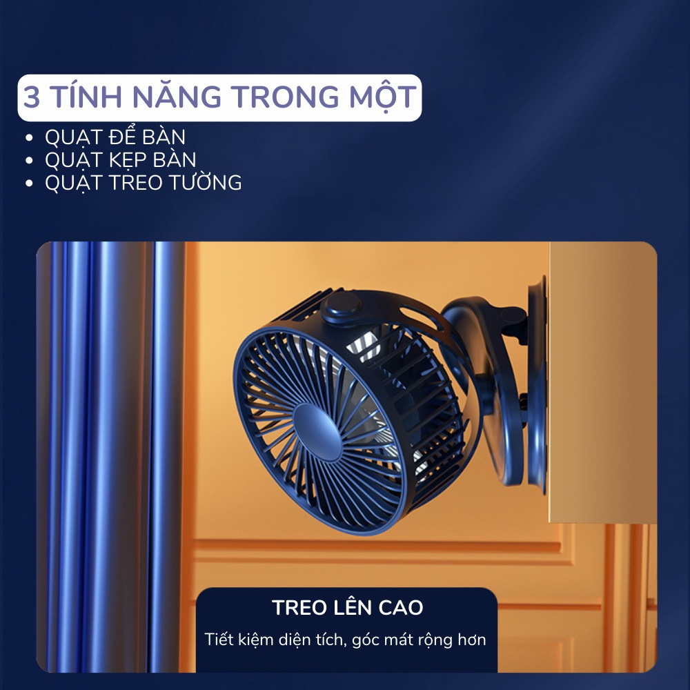 Quạt Mini Tích Điện Để Bàn Cực Mát, Quạt Tích Điện Mini Kẹp Bàn, Quạt Kẹp Xoay 720 độ Chắc Chắn Cho Dân Văn Phòng | BigBuy360 - bigbuy360.vn