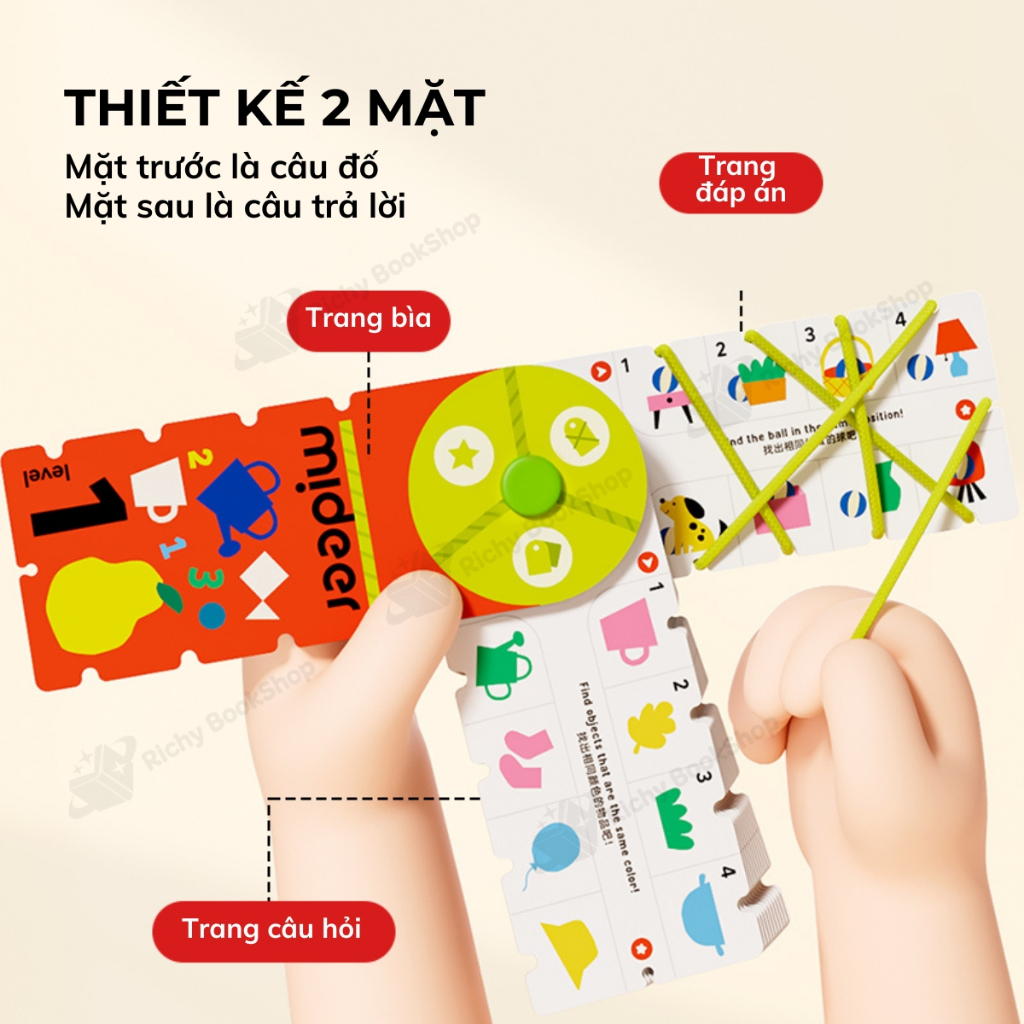 Bộ thẻ học thông minh flashcard Mideer Match & Connect Play book giáo dục sớm cho bé