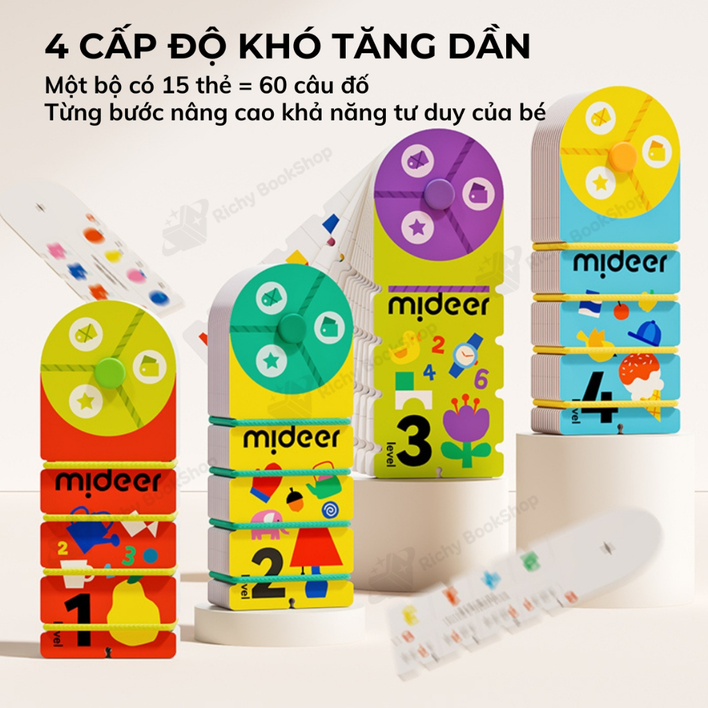 Bộ thẻ học thông minh flashcard Mideer Match & Connect Play book giáo dục sớm cho bé