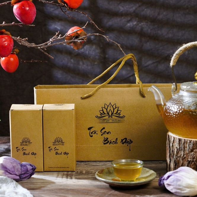 Trà Sen Tây Hồ Đặc Sản Hà Nội [OCOP 4⭐] Hộp Túi 5 Bông - Trà Sen Thủ Công  Dành Cho Người Sành Trà