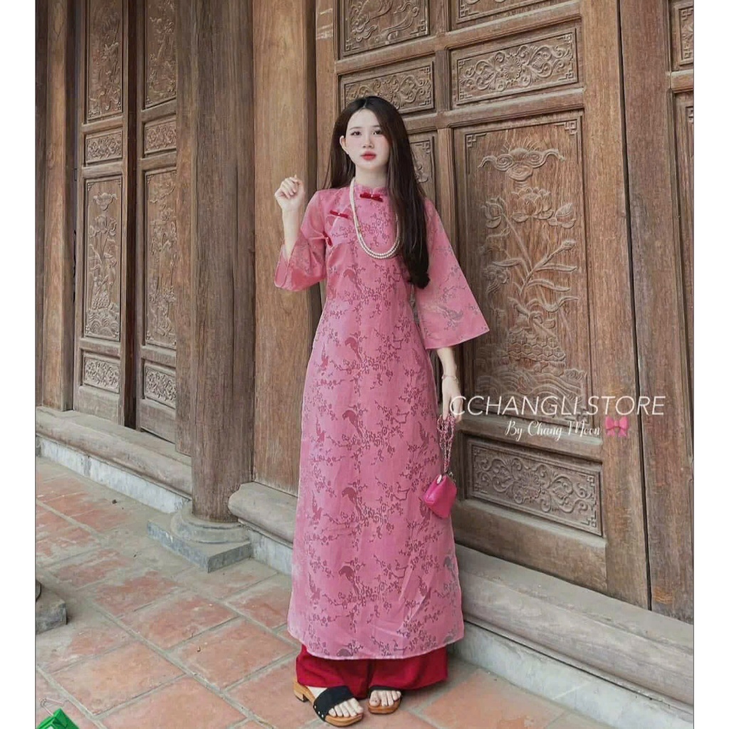 Set Áo Dài Gam Hồng