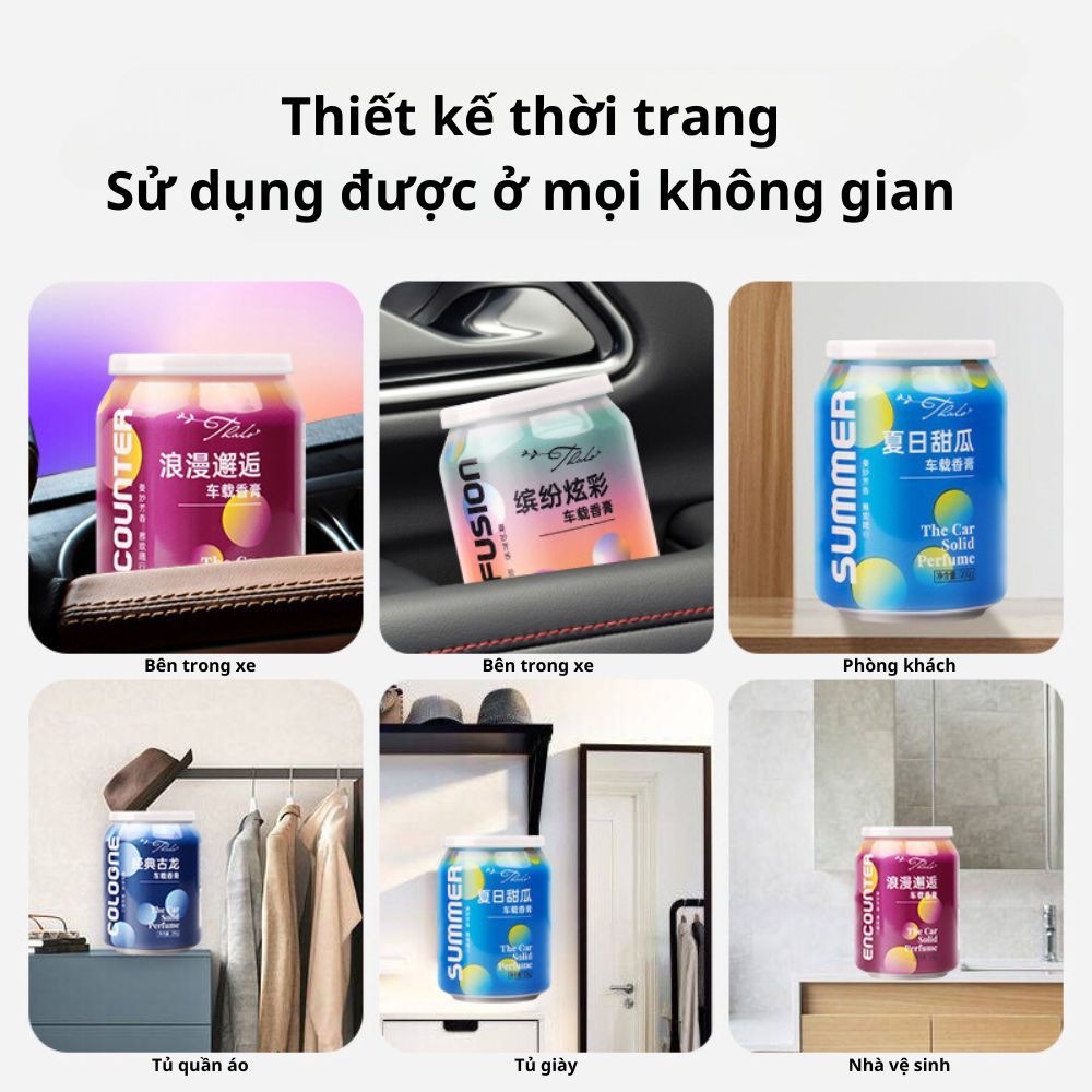 Sáp Thơm Ô Tô Varomas Hình Lon CoCa Khử Mùi Ô Tô Thanh Lọc Không Khí ST23 400G