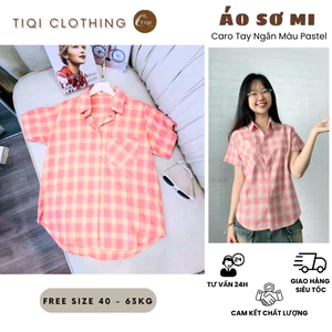 Áo Sơ Mi CARO Tay Ngắn Năng Động phong cách 5 Màu Pastel chất vải mềm mịn - SHOP HÀNG QUẢNG CHÂU NỮ