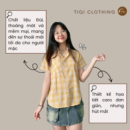 [FLASH SALE] Áo Sơ Mi CARO Tay Ngắn Năng Động phong cách 5 Màu Pastel chất vải mềm mịn - SHOP HÀNG QUẢNG CHÂU NỮ
