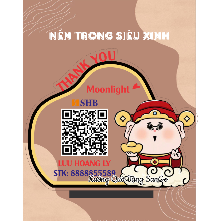 Biển QR siêu xinh để bàn  In UV nền trong  theo yêu cầu  - Xưởng quà tặng Sango