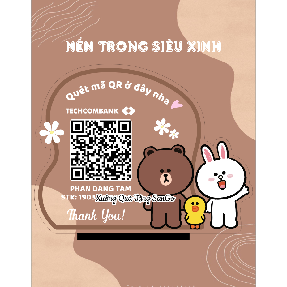 Biển QR siêu xinh để bàn  In UV nền trong  theo yêu cầu  - Xưởng quà tặng Sango