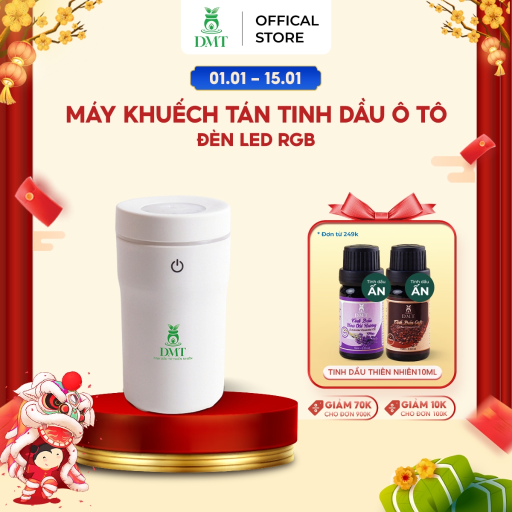Máy xông tinh dầu ô tô DMT - máy khuếch tán tinh dầu oto tạo ẩm, phun sương dùng với nước