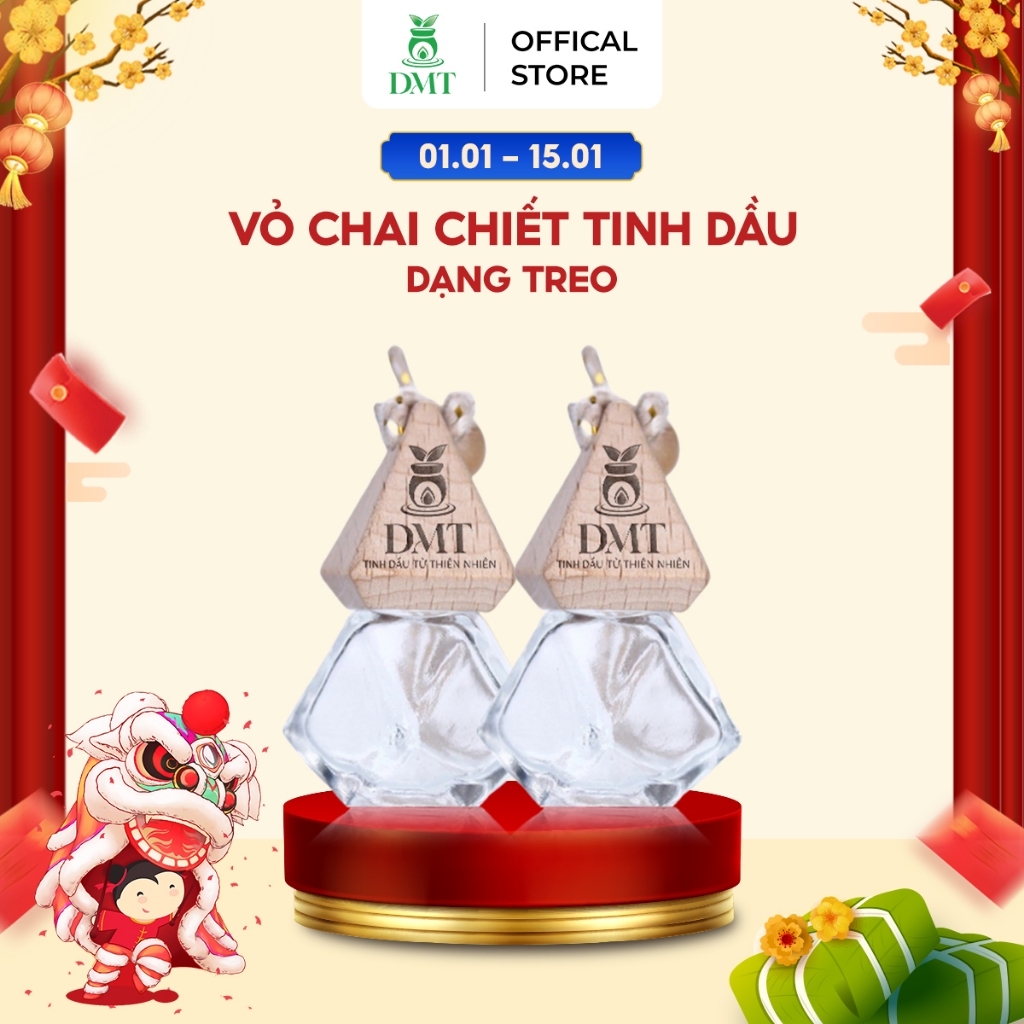 Vỏ Chai Treo Kẹp Đựng Tinh Dầu 8ml Treo kẹp xe, Treo Tủ Quần Áo, để bàn decor - Khử Mùi, Thơm Phòng.