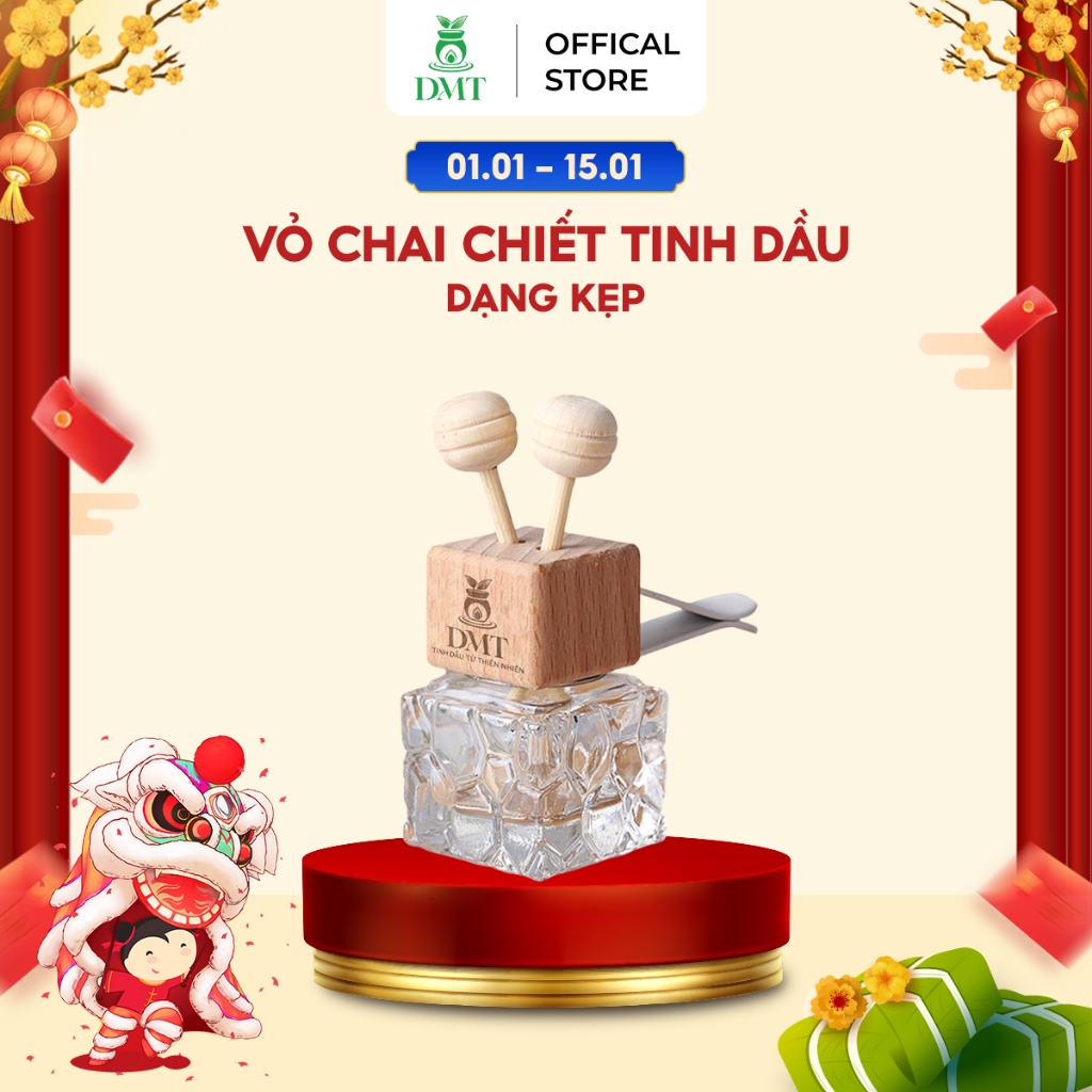 Vỏ Chai Treo Kẹp Đựng Tinh Dầu 8ml Treo kẹp xe, Treo Tủ Quần Áo, để bàn decor - Khử Mùi, Thơm Phòng.