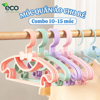 Móc treo quần áo trẻ em ECO thiết kế hình nơ dễ thương, Móc phơi đồ trẻ sơ sinh nhựa PP cao cấp