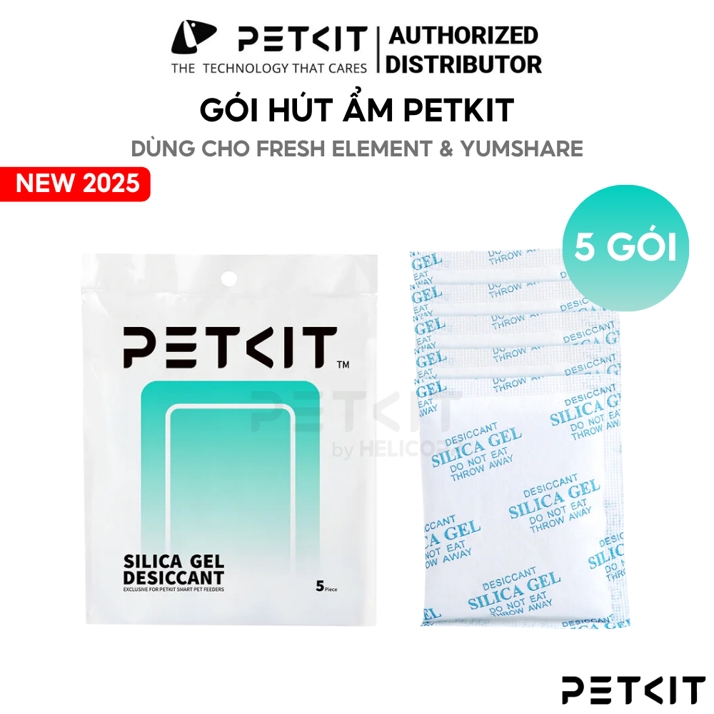 Ảnh Combo 5 Gói Hút Ẩm Dùng Cho Máy Nhả Hạt, Máy Cho Mèo Ăn Tự Động Petkit - HeLiCorp 1