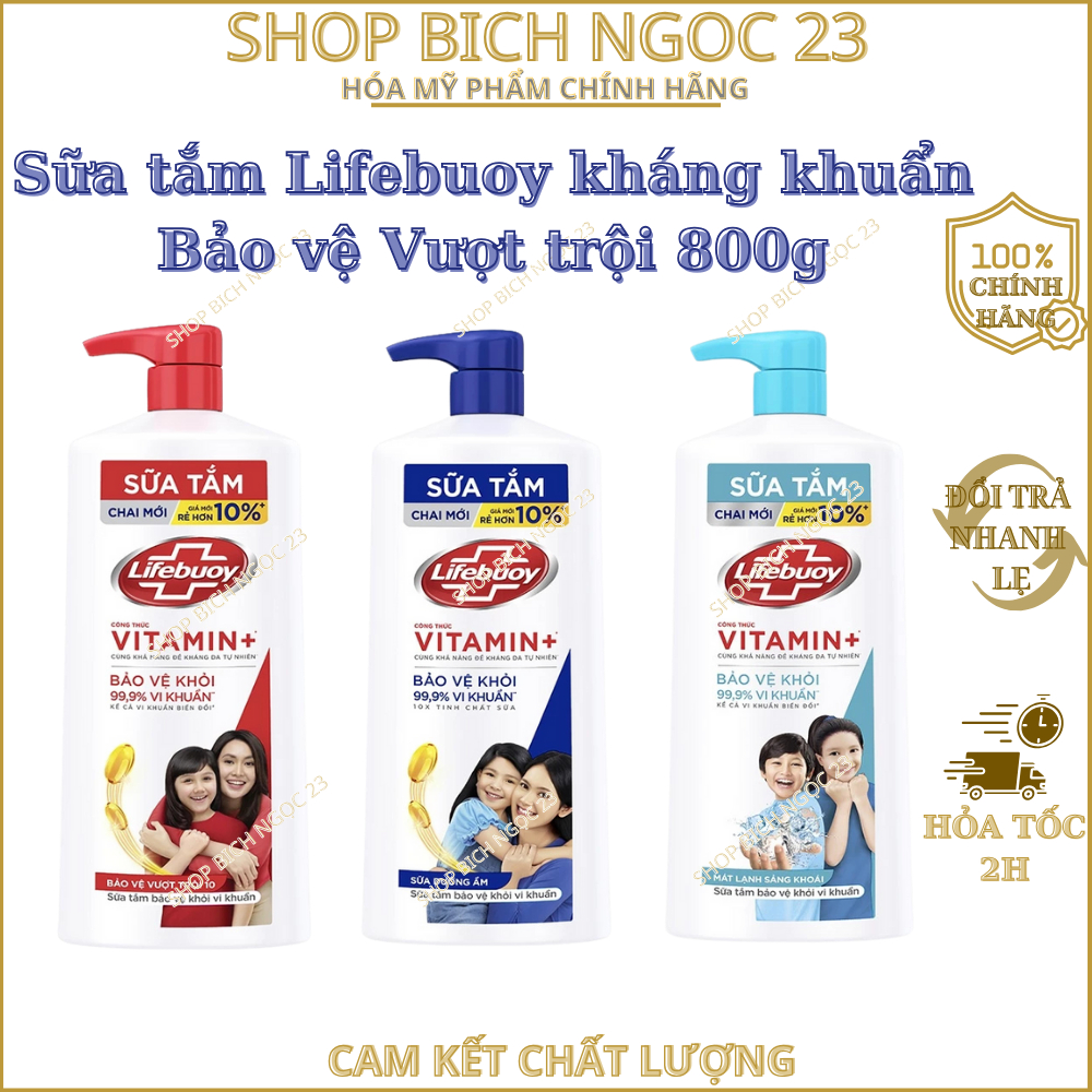 Sữa tắm Lifebuoy kháng khuẩn Bảo vệ Vượt trội 800g