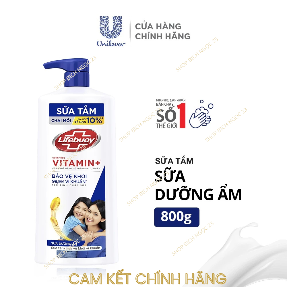 Sữa tắm Lifebuoy kháng khuẩn Bảo vệ Vượt trội 800g