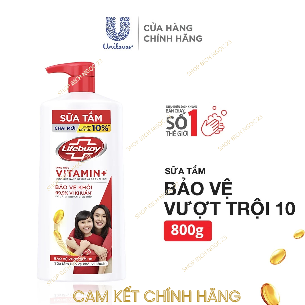 Sữa tắm Lifebuoy kháng khuẩn Bảo vệ Vượt trội 800g