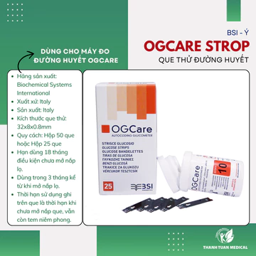 Date Xa 2027 Que thử đường huyết OGCARE hộp 25 que và 50 que - Dùng cho máy đo đường huyết OGCARE