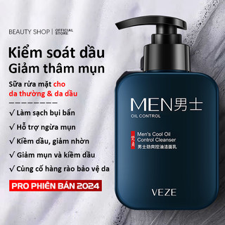 Sữa rửa mặt cho nam sạch dầu nhờn ngừa mụn - kiểm soát dầu mạnh mẽ làm sạch sâu mụn ngừa mụn da dầu sữa rửa mặt