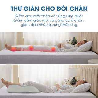 Gối Kê Chân Chống Giãn Tĩnh Mạch NIN House | 50x40x12/14cm | Memory Foam Cao cấp|  Lưu Thông Máu