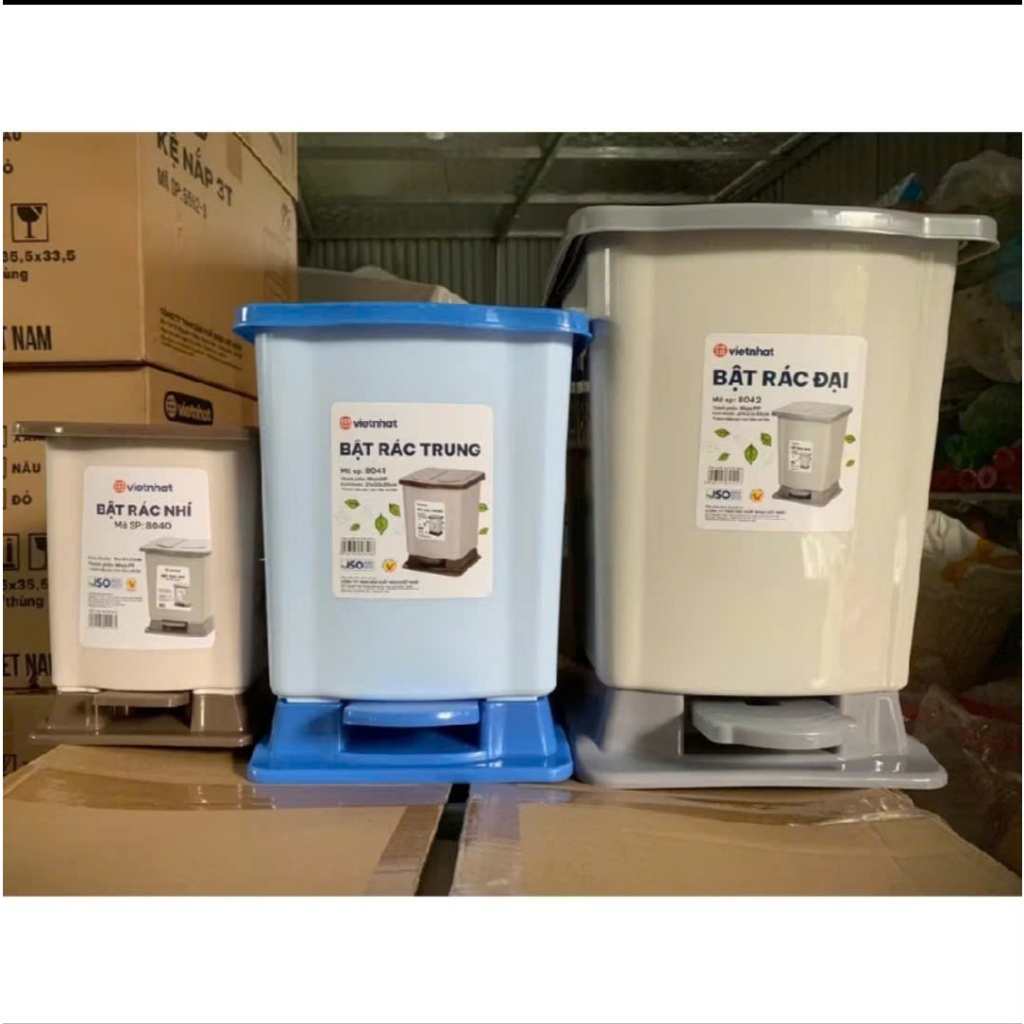 Thùng rác (bật rác) nắp 3 size Nhựa Việt Nhật, Thùng đựng rác văn phòng ...