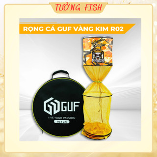 Rọng Đựng Cá CAO CẤP GUF Vàng Kim R02 phủ cao su non ,chân cấm rọng chắc chắn